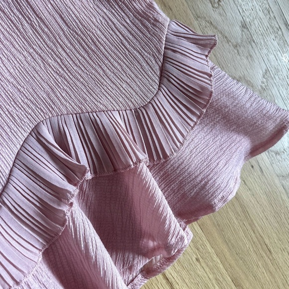 HELLO MOLLY scorpio season mini dress ruffle coquette feminine blush pink size M - Picture 10 of 14